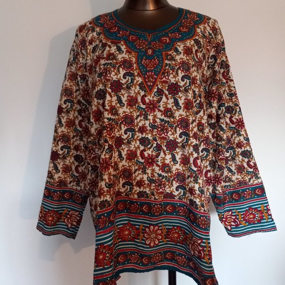 Printed Tunic top, Made in India, Rayon - Picture 2 of 7